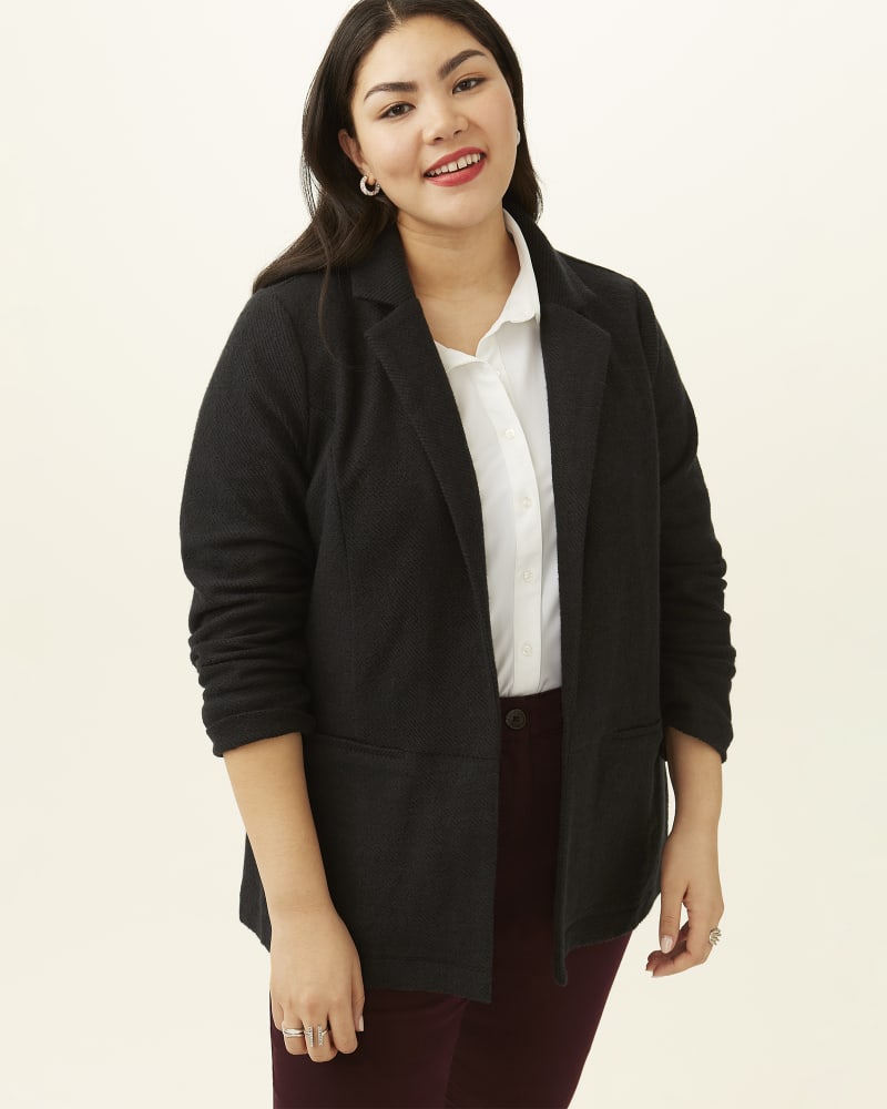 Front of plus size Carmela Knit Blazer by East Adeline | Dia&Co | dia_product_style_image_id:186958